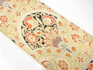 アンティーク　花更紗模様織り出し袋帯（材料）